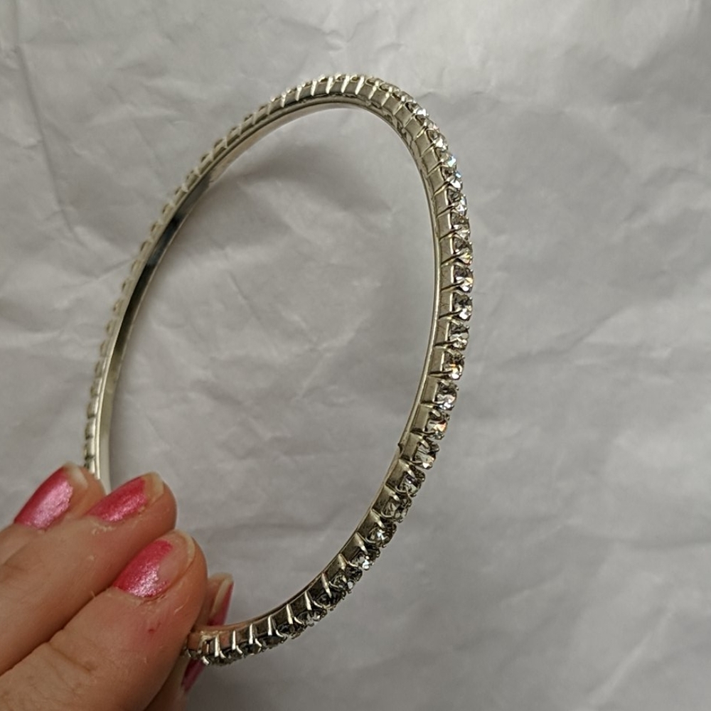 Silver Rhinestone Bangle